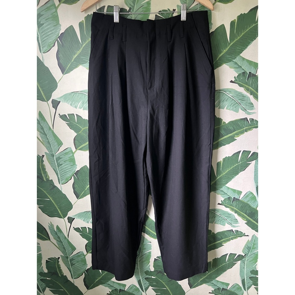 Free People Pleated Trousers Women 6 Black NWOT